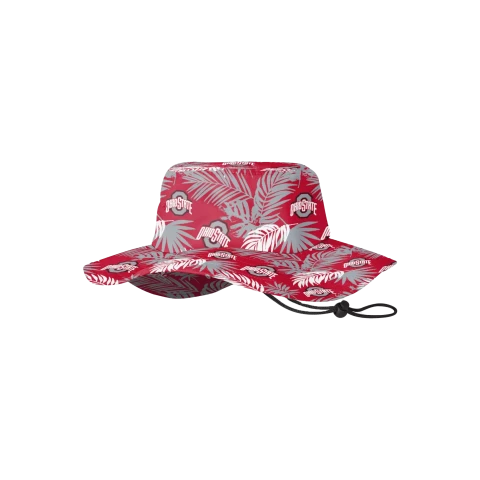 red and gray ohio state tropical pattern boonie hat
