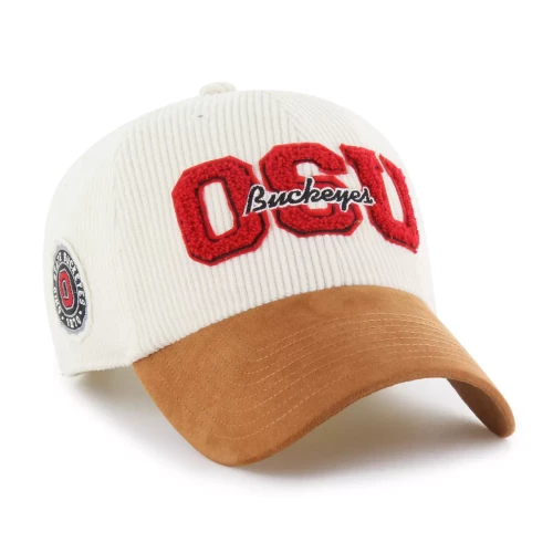 cream and red and brown hat with OSU buckeyes across the front
