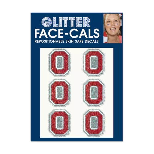 pack of glitter block O face tattoos 