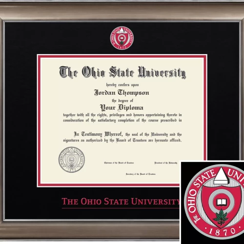 ohio state diploma in a diploma frame 