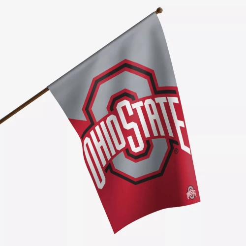 Vertical flag with ohio state logo on it 
