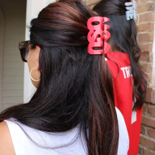 Hair Claw Clip Red with 