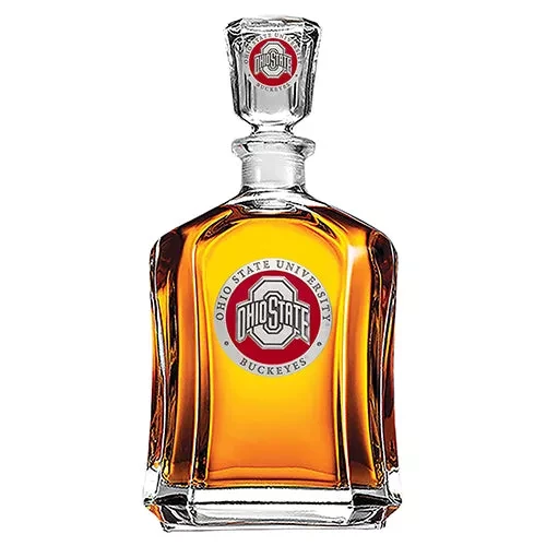 ohio state decanter on a white background