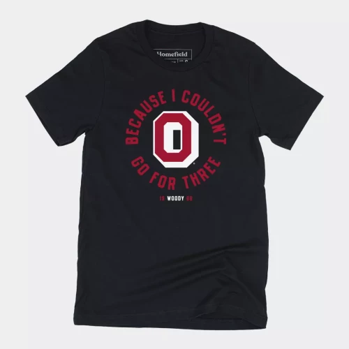 black t shirt with a block O in the middle and 