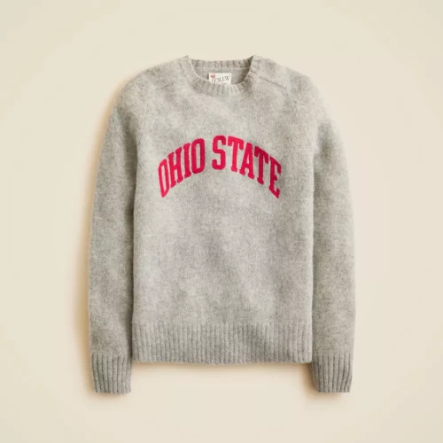 gray wool sweater with red 