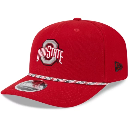 red rope hat with an ohio state logo on the front 