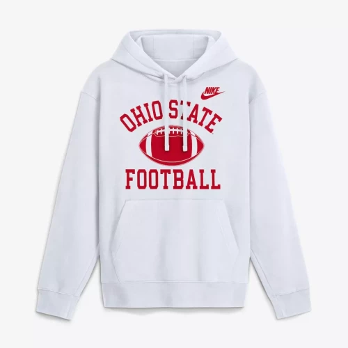 white and red ohio state football hoodie