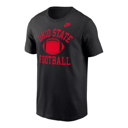 black and red ohio state football tee