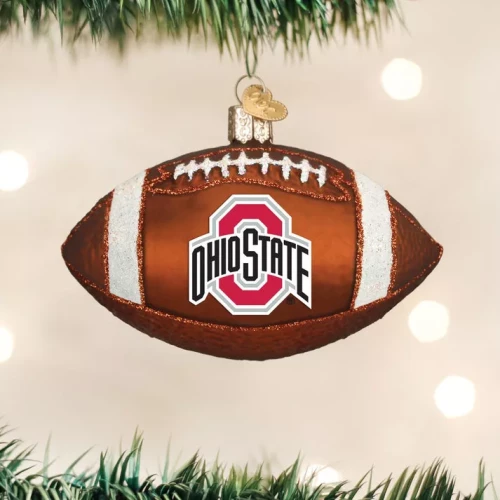 football ornaments with a spirit mark