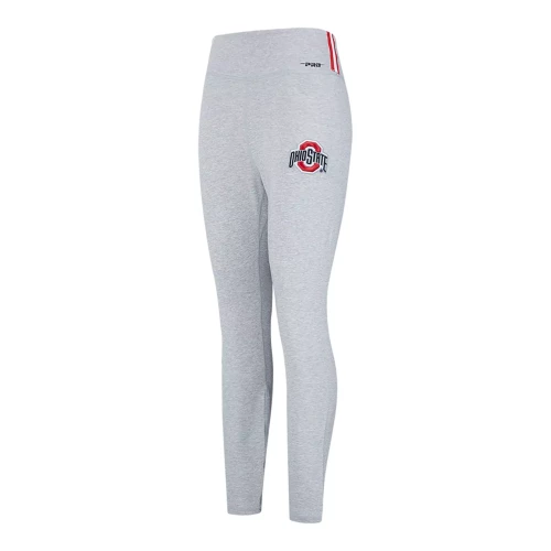gray leggings with an ohio state logo on the thigh