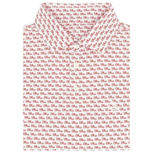 white polo with red script ohio mark pattern