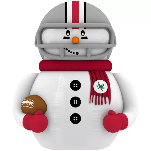 inflatable snowman with ohio state marks on a white background 