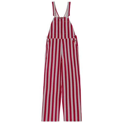 gray and red striped bibs
