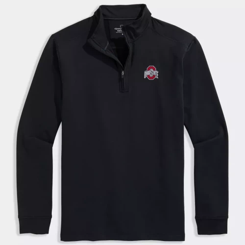 black vineyard vines quarter zip long sleeve on a white background 
