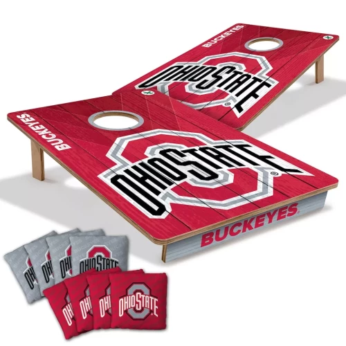 ohio state themed cornhole set
