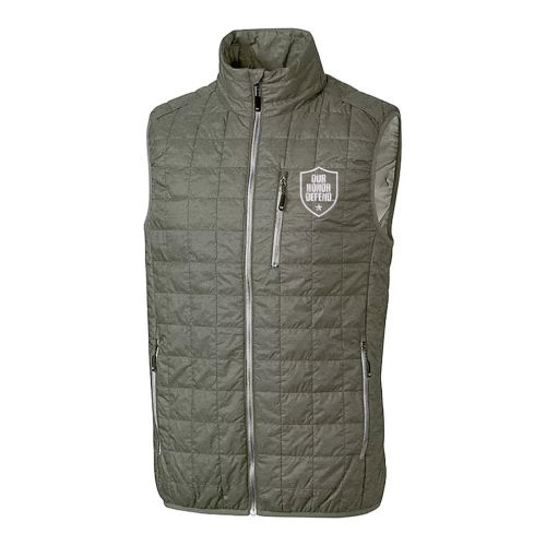 gray vest with an OHD mark on the right chest 