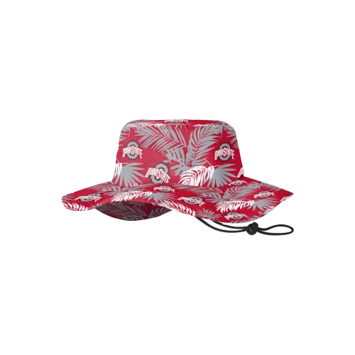 red and gray ohio state tropical pattern boonie hat