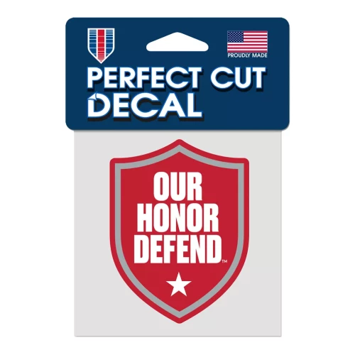 red, gray and white our honor defend car decal 