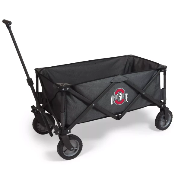 a black utility wagon with an ohio state logo on the side 