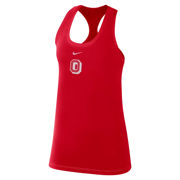 nike women's scarlet tee with a block o on the chest