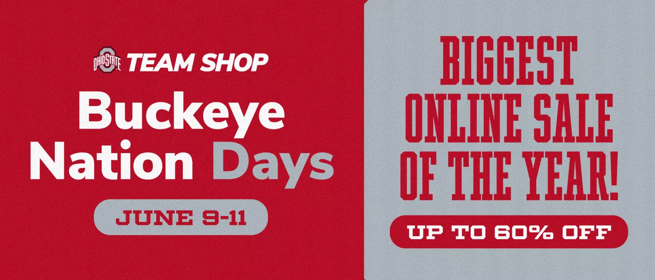 buckeye nation days scarlet and gray graphic with ohio state team shop logo 